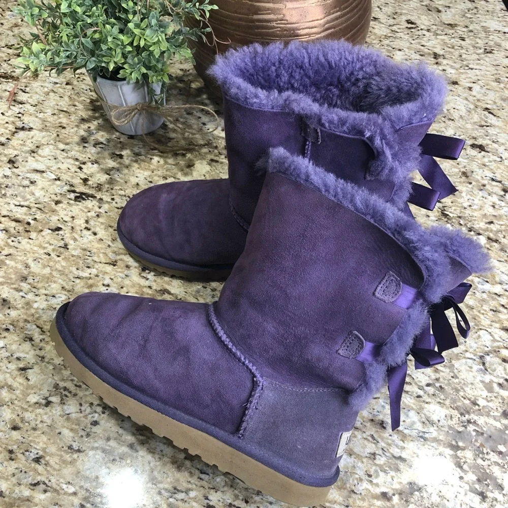 UGG Australia Bailey Bow Boot Purple - PETUNIA 5